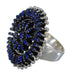 Authentic Sterling Silver Lapis Needlepoint Ring Size 7-1/2 QX68364